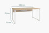 Dimensions of the Maja Set+ 1600 Rectangular Desk in Natural Oak