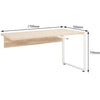 1700mm Desk return 1677-5524 suitable for use with the Maja Set+ 1500 Pedestal Desk in Natural Oak and Grey Glass