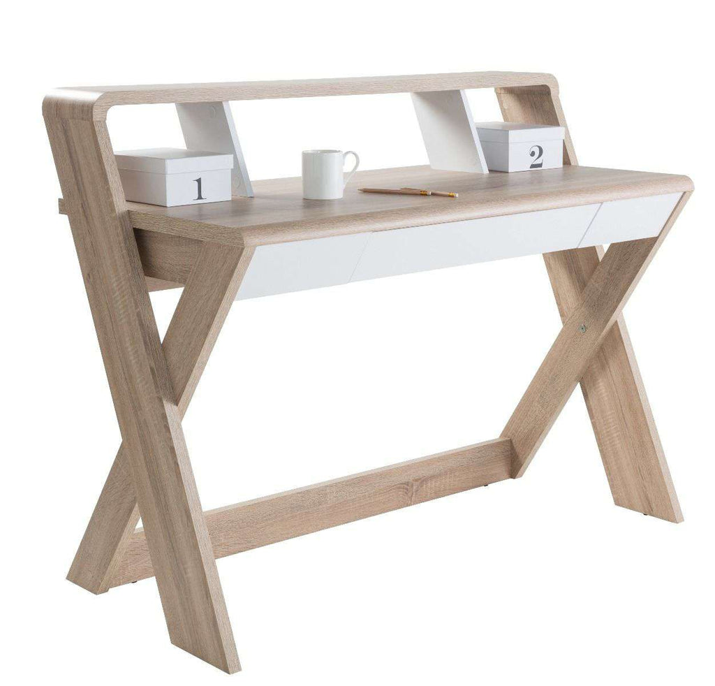 Alphason Aspen Light Oak and White Writing Desk (AW2110)