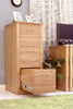 Image of the Baumhaus Mobel Oak 3-Drawer Filing Cabinet (COR07D) with the drawer open
