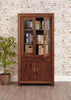 Image of the Baumhaus Mayan Walnut Large Glazed Cabinet (CWC01D) with the top door open