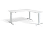 Lavoro Corner Right Return Advantage Premium Height Adjustable Office Desk with White Frame-White