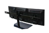 Rear image of the B-Tech BT7333 - Black Triple Screen Monitor Desk Stand With Black Glass Base