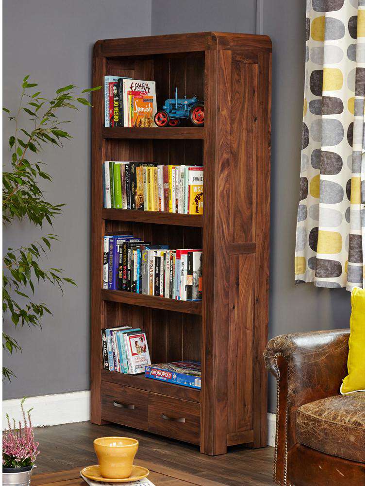 Image of the Baumhaus Shiro Walnut Large 2-Drawer Bookcase (CDR01A)