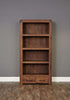 Front angle Baumhaus Shiro Walnut Large 2-Drawer Bookcase (CDR01A) shown empty