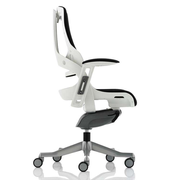 Dynamic Zure Black Fabric White Frame Executive Office Chair