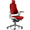 Dynamic Zure Bergamot Cherry Fabric White Frame Executive Office Chair with optional headrest