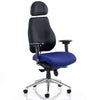 Dynamic Chiro Plus Ultimate Ergonomic 24Hr Executive Chair in Black with Stevia Blue seat