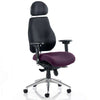 Dynamic Chiro Plus Ultimate Ergonomic 24Hr Executive Chair in Black with Tansy Purple seat