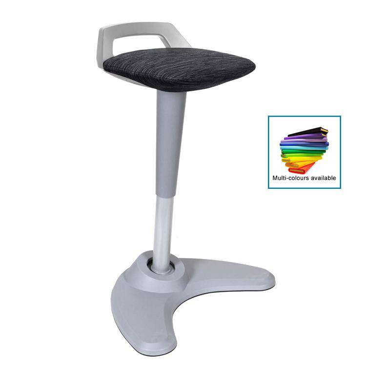 Dynamic Spry Sit and Stand Stool in Charcoal with Grey Frame