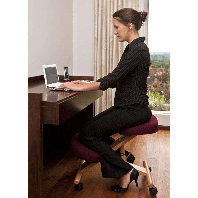 Teknik M0001-GR Wooden Kneeling Chair in Green ForMyOffice