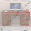 Dimensional of the Baumhaus Mayan Walnut Twin Pedestal Home Office Desk (CWC06B)