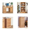 Image showing all products included in the Baumhaus Mobel Oak Twin Pedestal Office Package