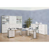 Maja Harmony 6-Shelf Glass Filing Combi in White shown with other Harmony Office Furniture
