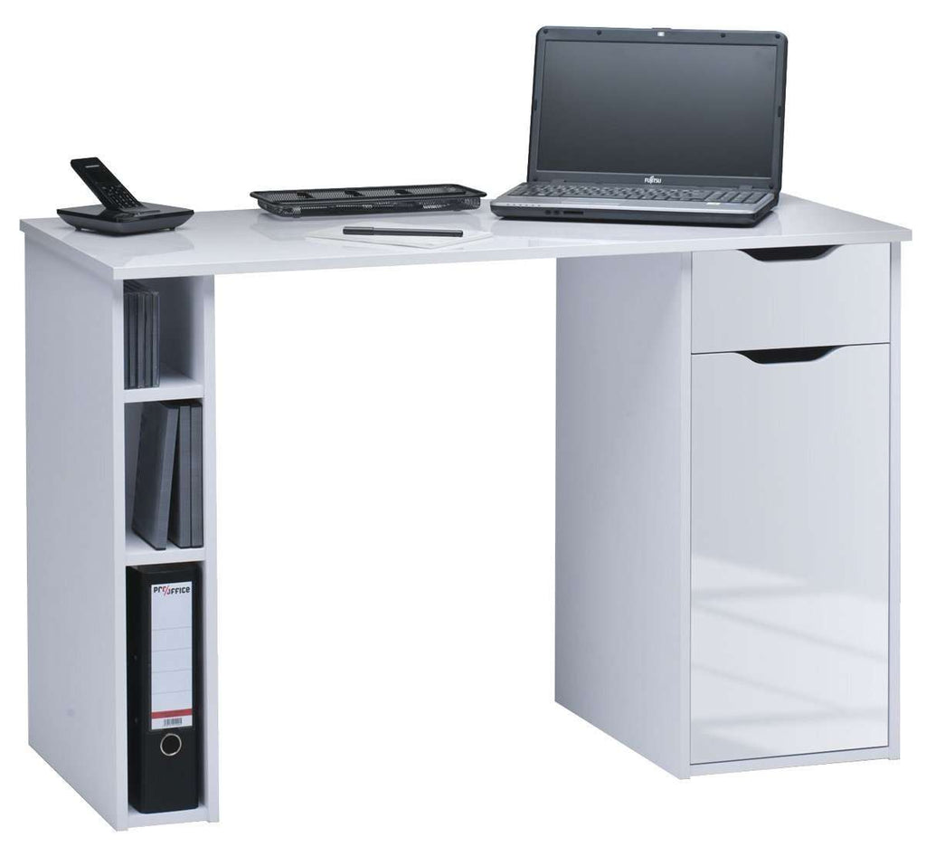 Maja Vegas Computer Desk in White and High Gloss White (4008 5639)