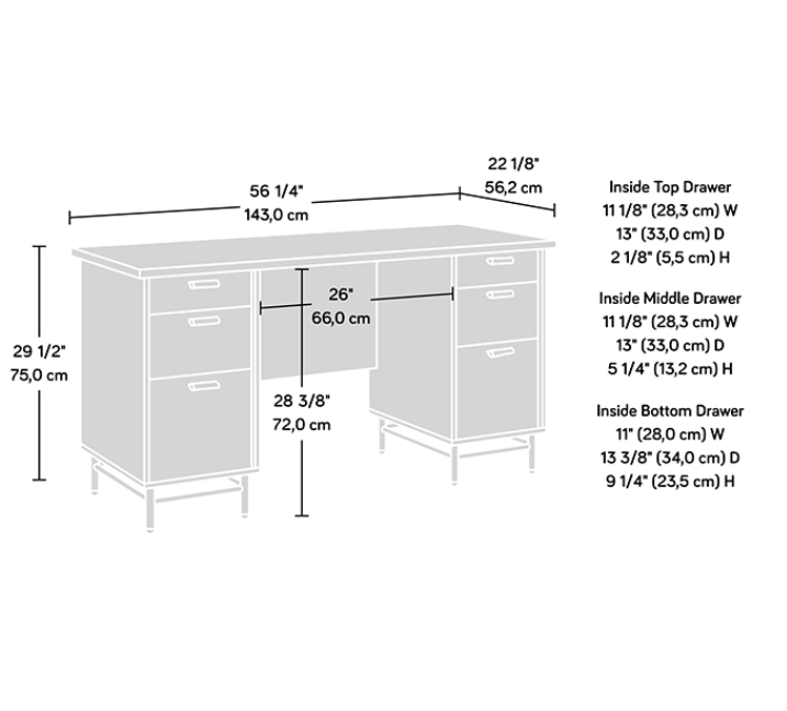 White desk online with black handles