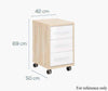 Dimensions of the Maja Set+ 3-Drawer Pedestal in Platinum Grey and Grey Glass