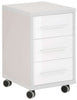 Maja Set+ 3-Drawer Pedestal in Platinum Grey and White Glass