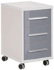 Maja Set+ 3-Drawer Pedestal in Platinum Grey and Grey Glass