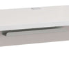 Highlight of the cable management point and cable tray on the Maja Set+ 1600 Rectangular Desk in Platinum Grey