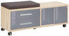 Maja Set+ Mobile Storage Unit in Natural Oak and Grey Glass