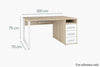 Dimensions of the Maja Set+ 1500 Pedestal Desk in Platinum Grey and White Glass
