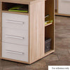 Highlight of the integrated pedestal unit on the Maja Set+ 1500 Pedestal Desk in Natural Oak
