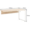 1200mm Desk return 1679-5524 suitable for use with the Maja Set+ 1500 Pedestal Desk in Natural Oak and White Glass