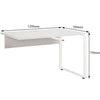 1200mm Desk return 1679-5563 suitable for use with the Maja Set+ 1500 Pedestal Desk in Platinum Grey and White Glass