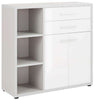 Maja Set+ Cupboard Combi in Platinum Grey and White Glass