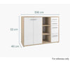 Dimensions of the Maja Set+ Maxi Cupboard Combi in Natural Oak