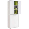 Image showing the inside of the Maja Set+ Tall 4-Door Cupboard in Platinum Grey and White Glass