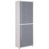Maja Set+ Tall 4-Door Cupboard in Platinum Grey and Grey Glass