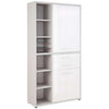 Maja Set+ Tall Storage Combi in Platinum Grey and White Glass