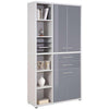 Maja Set+ Tall Storage Combi in Platinum Grey and Grey Glass