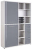 Maja Set+ Tall Wide Storage Combi in Platinum Grey and Grey Glass