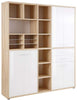 Maja Set+ Tall Maxi Storage Combi in Natural Oak and White Glass