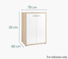Dimensions of the Maja Set+ 2-Door Cupboard in Platinum Grey and White Glass