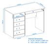 Alphason Marymount White Student Desk (AW22813-WH)