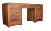360 rotating image of the Baumhaus Shiro Walnut Twin Pedestal Home Office Desk (CDR06B)