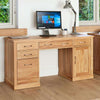 Image of the Baumhaus Mobel Oak Twin Pedestal Home Office Desk (COR06C)