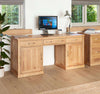 Image of the Baumhaus Mobel Oak Hidden Twin Pedestal Home Office Desk (COR06D)