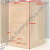 Dimensional image of the Baumhaus Mobel Oak Desk Height Filing Cabinet (COR07A)