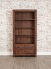 Empty front angle of the Baumhaus Mayan Walnut Large 4-Drawer Bookcase (CWC01A)