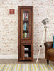 Front angle of the Baumhaus Mayan Walnut Narrow Glazed Cabinet (CWC01C) with the bottom door open