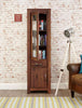Front angle of the Baumhaus Mayan Walnut Narrow Glazed Cabinet (CWC01C) with the top door open
