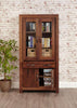 Image of the Baumhaus Mayan Walnut Large Glazed Cabinet (CWC01D) with the bottom door open