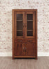 Front angle of the Baumhaus Mayan Walnut Large Glazed Cabinet (CWC01D)