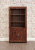 Interior front angle of the Baumhaus Mayan Walnut Large Glazed Cabinet (CWC01D)
