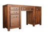 360 rotating image of the Baumhaus Mayan Walnut Twin Pedestal Home Office Desk (CWC06B)
